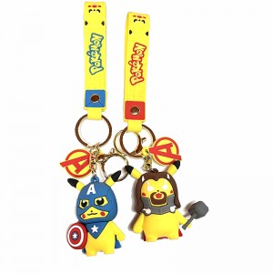 Wholesale Custom Good Quality Soft Rubber 3d Pvc Cute  Keychain